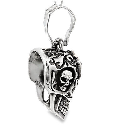 Anhänger Totenkopf mit schwarzen Zirkonias in Silber 925 - JUWEL1