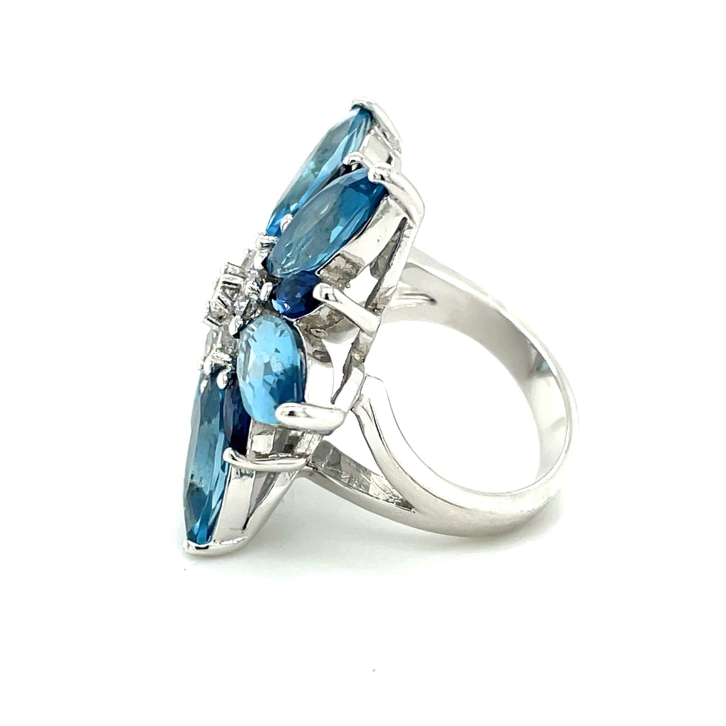 Floraler Ring Blue in Silber 925 - JUWEL1