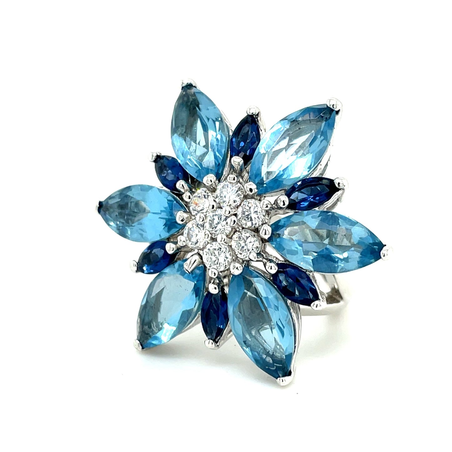 Floraler Ring Blue in Silber 925 - JUWEL1