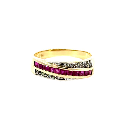 Ring mit 11 Rubine & 8 Diamanten mind. 3,0g in Gold 585 - JUWEL1